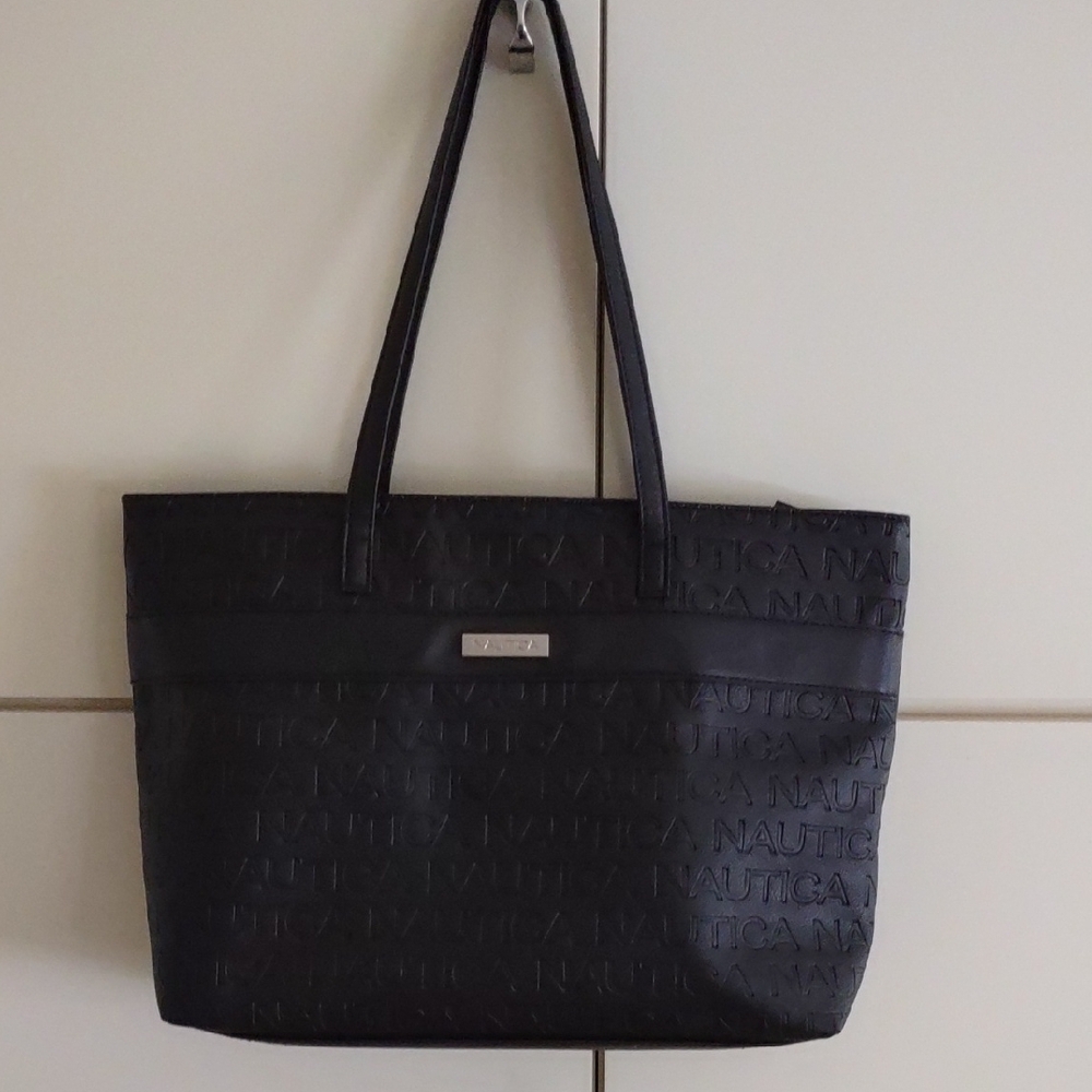 Nautica Black Tote Bag. W 11 1/2 X  L 16.